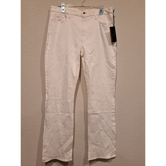 7 For All Mankind Jen 7 Slim Bootcut White Denim Jeans Casual Women's 12 NWT! - Picture 2 of 11
